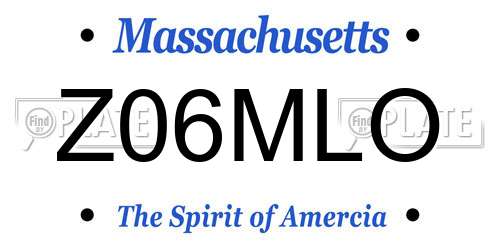 Z06MLO Massachusetts License Plate
