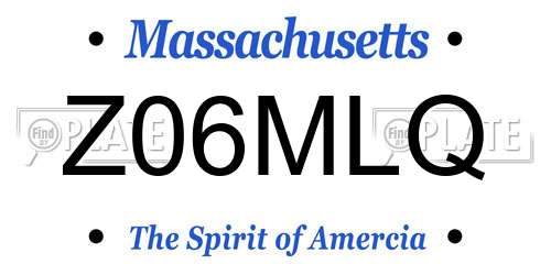 Z06MLQ Massachusetts License Plate
