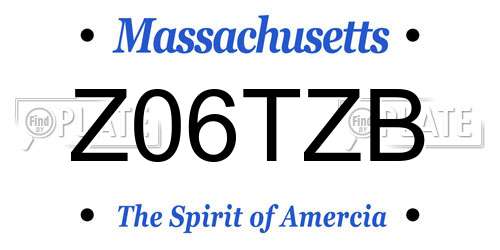 Z06TZB Massachusetts License Plate