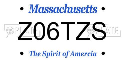 Z06TZS Massachusetts License Plate