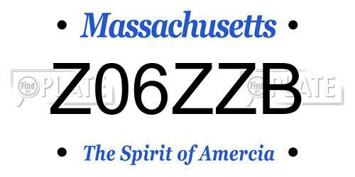 Z06ZZB Massachusetts License Plate