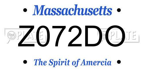 Z072DO Massachusetts License Plate