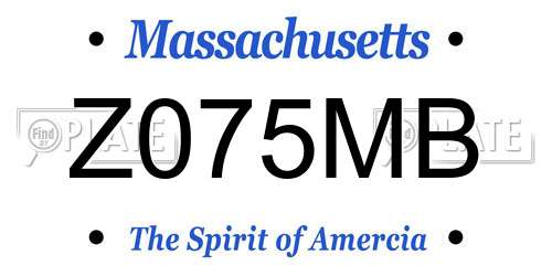 Z075MB Massachusetts License Plate