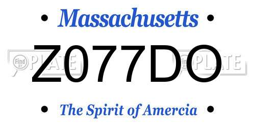Z077DO Massachusetts License Plate