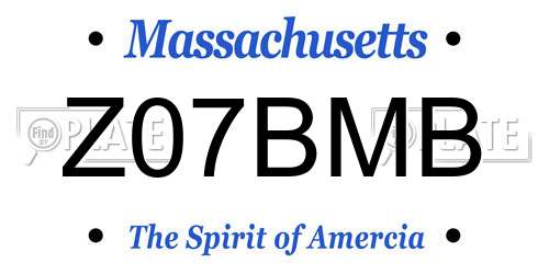 Z07BMB Massachusetts License Plate