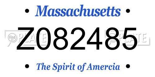 Z082485 Massachusetts License Plate