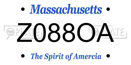 Z088OA Massachusetts License Plate