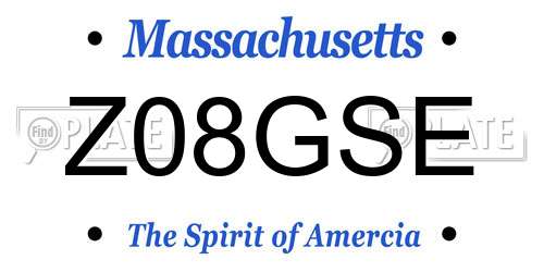 Z08GSE Massachusetts License Plate