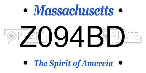 Z094BD Massachusetts License Plate