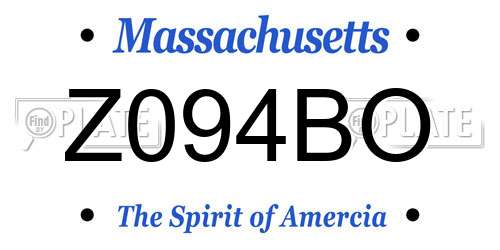 Z094BO Massachusetts License Plate