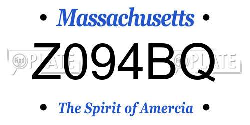 Z094BQ Massachusetts License Plate
