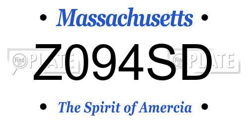 Z094SD Massachusetts License Plate