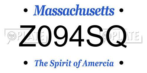 Z094SQ Massachusetts License Plate