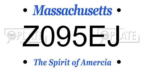 Z095EJ Massachusetts License Plate