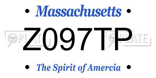 Z097TP Massachusetts License Plate