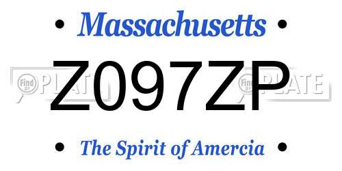 Z097ZP Massachusetts License Plate