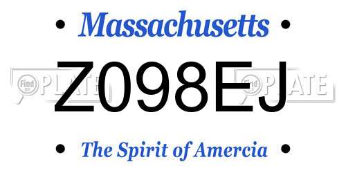 Z098EJ Massachusetts License Plate
