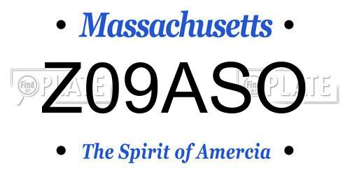 Z09ASO Massachusetts License Plate