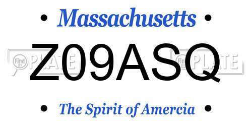 Z09ASQ Massachusetts License Plate