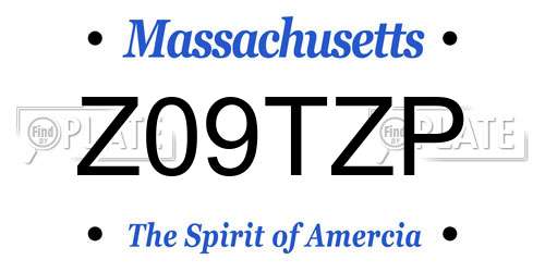 Z09TZP Massachusetts License Plate