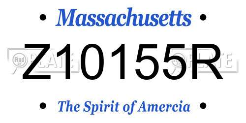 Z10155R Massachusetts License Plate