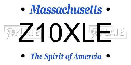 Z10XLE Massachusetts License Plate