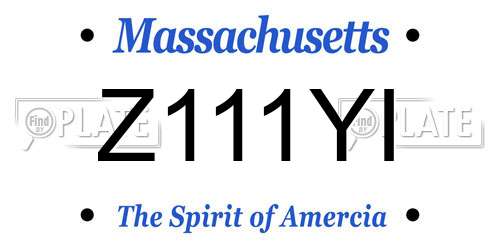 Z111YI Massachusetts License Plate