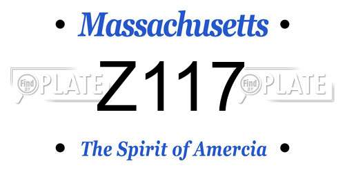 Z117 Massachusetts License Plate
