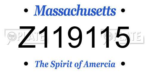 Z119115 Massachusetts License Plate