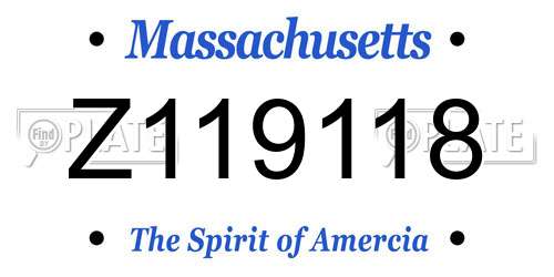 Z119118 Massachusetts License Plate