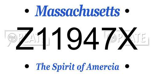 Z11947X Massachusetts License Plate