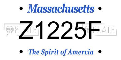 Z1225F Massachusetts License Plate