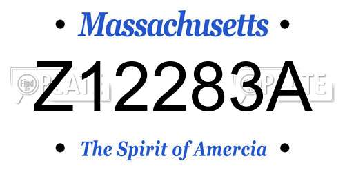 Z12283A Massachusetts License Plate