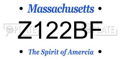 Z122BF Massachusetts License Plate