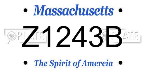 Z1243B Massachusetts License Plate