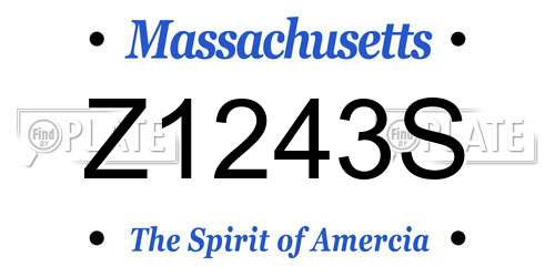 Z1243S Massachusetts License Plate