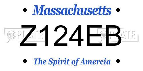 Z124EB Massachusetts License Plate