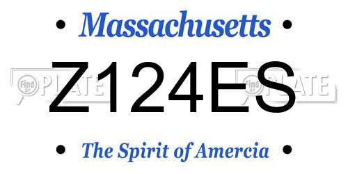 Z124ES Massachusetts License Plate