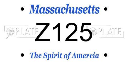Z125 Massachusetts License Plate
