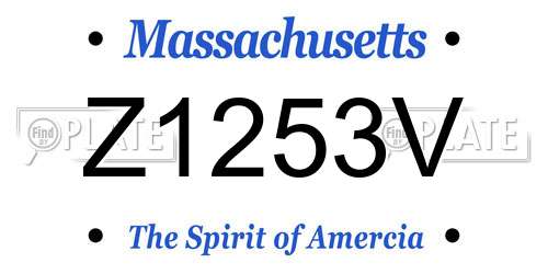 Z1253V Massachusetts License Plate