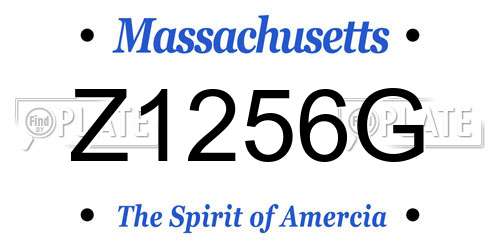 Z1256G Massachusetts License Plate