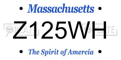 Z125WH Massachusetts License Plate