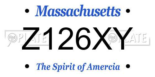 Z126XY Massachusetts License Plate