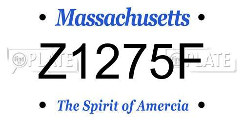 Z1275F Massachusetts License Plate