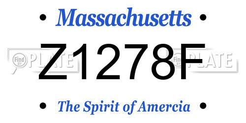 Z1278F Massachusetts License Plate