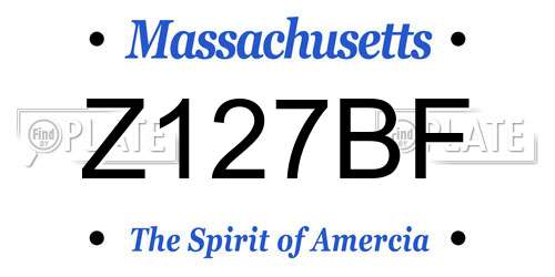 Z127BF Massachusetts License Plate