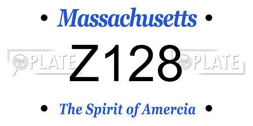 Z128 Massachusetts License Plate