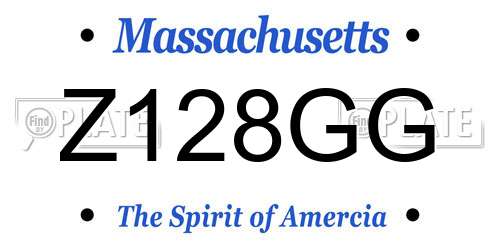 Z128GG Massachusetts License Plate