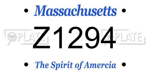 Z1294 Massachusetts License Plate