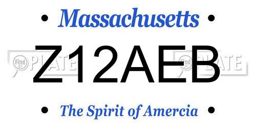 Z12AEB Massachusetts License Plate